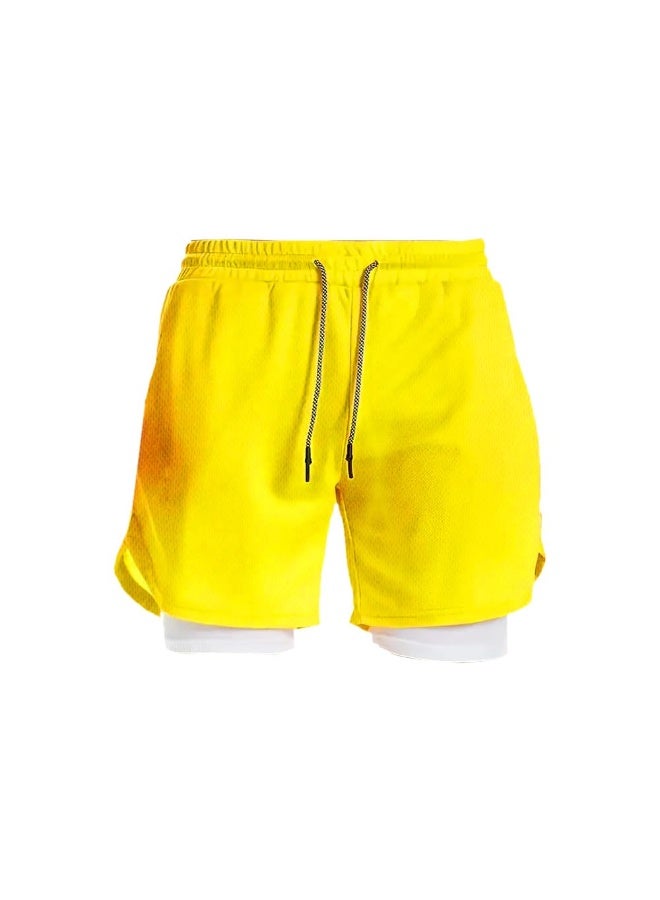 ناكسوس شورتات رياضية للرجال، شورتات رياضية للجري للرجال، شورتات رياضية برباط للرجال، شورتات رياضية فضفاضة بطبقتين وأربعة جيوب - Image 1